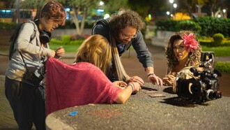 Jurgen Ureña in shooting of «Abrázame como antes»