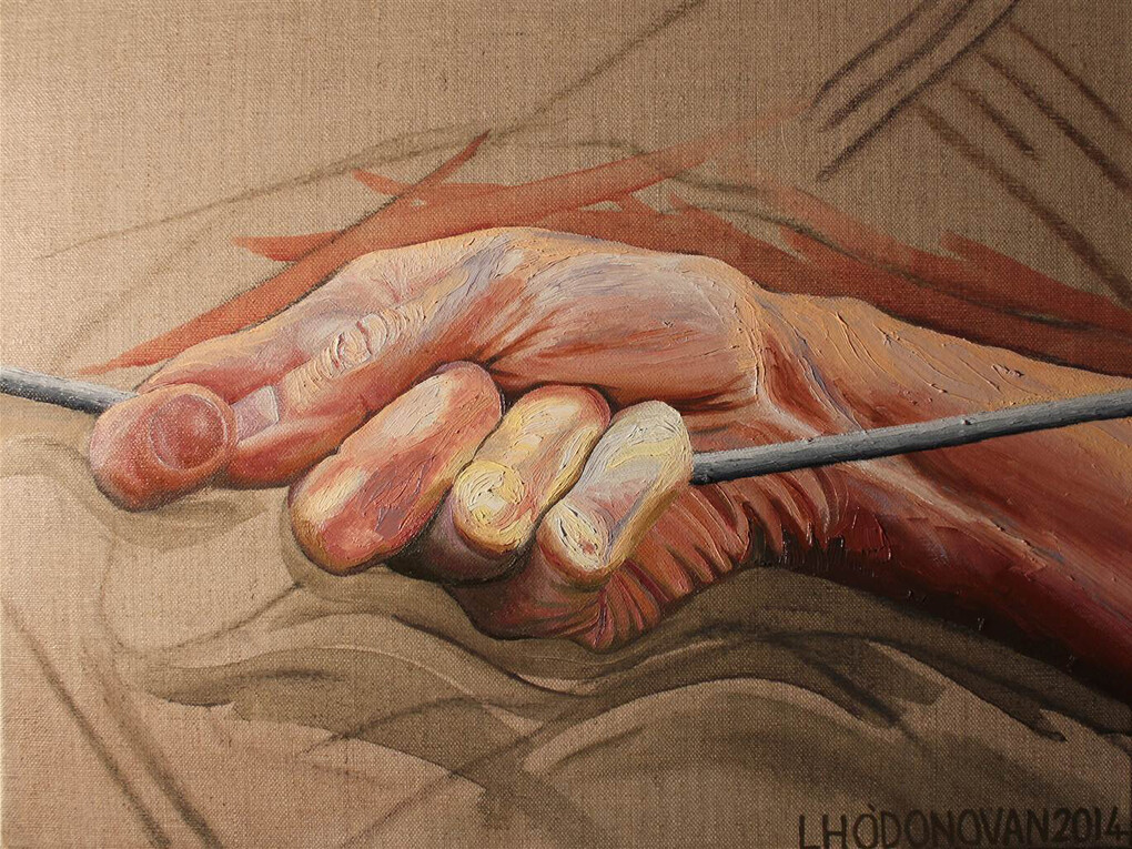 Lucy O'Donovan, Grasp, Oil on Canvas, 12" x 16"
