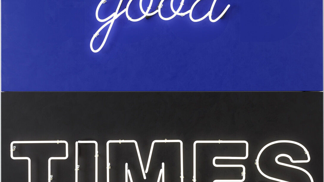 Deborah Kass, Good Times, 2015, mixed media, 72 x 72 inches , 182.9 x 182.9 cm
