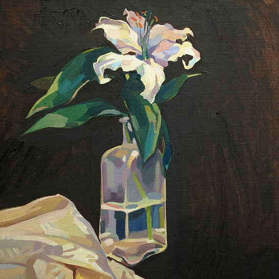 Lachlan Goudie, Silk and Promises, Oil on Linen, 40 x 40 cm