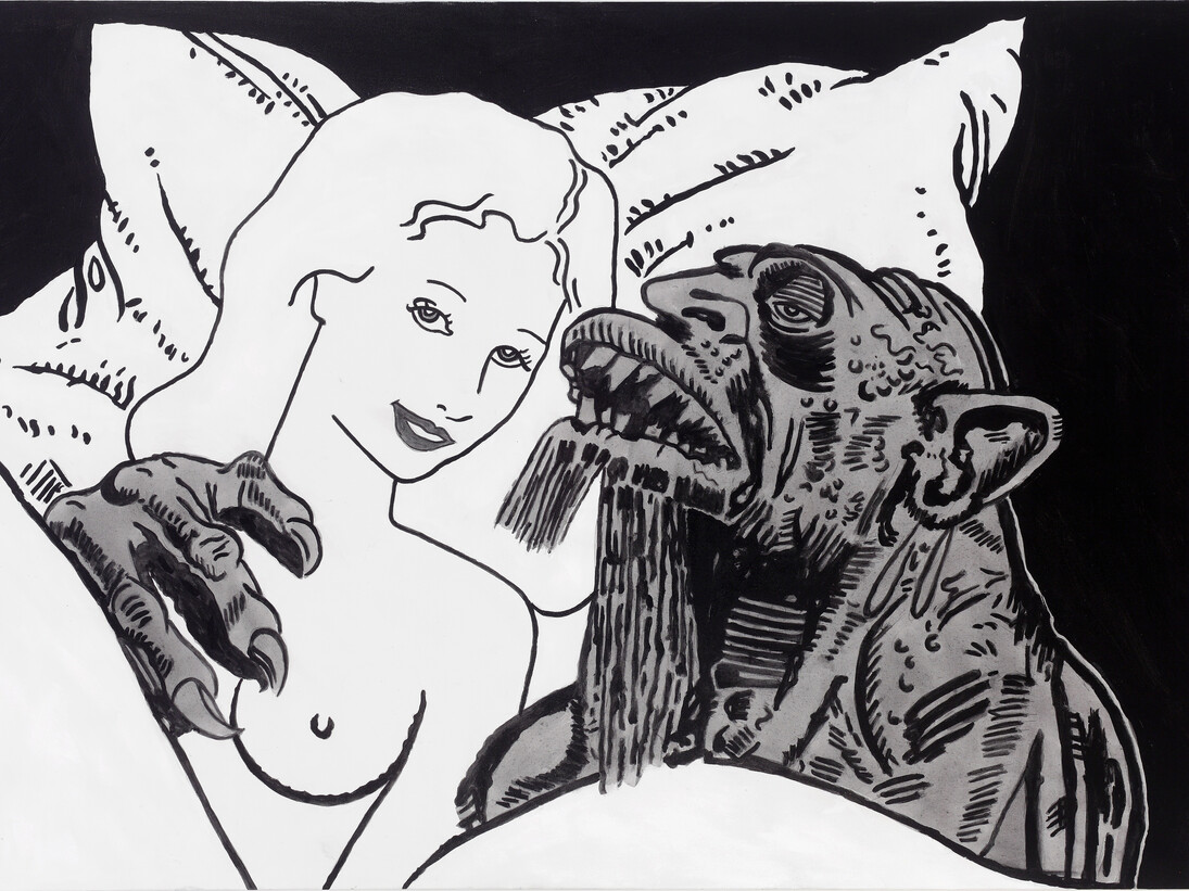 At First She Was Reluctant, 2013, Acrylic on canvas, 48 x 60 inches
