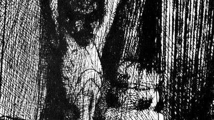 Rembrandt van Rjin: “Le tre croci”, part. 1660. Il fitto tratteggio è ottenuto da aggiunte progressive di segni ad acquaforte e puntasecca