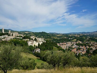 Panorama di San Severino Marche, provincia di Macerata, Italia