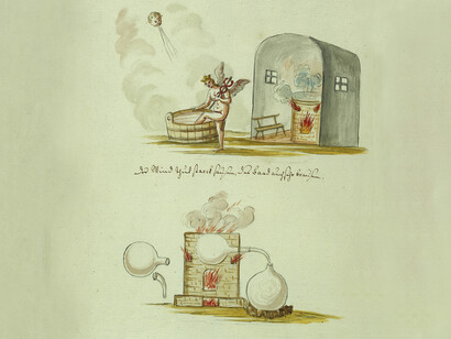 Alchemical watercolor illustrations rich in symbolism