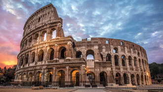 El Coliseo al atardecer, Roma, Italia