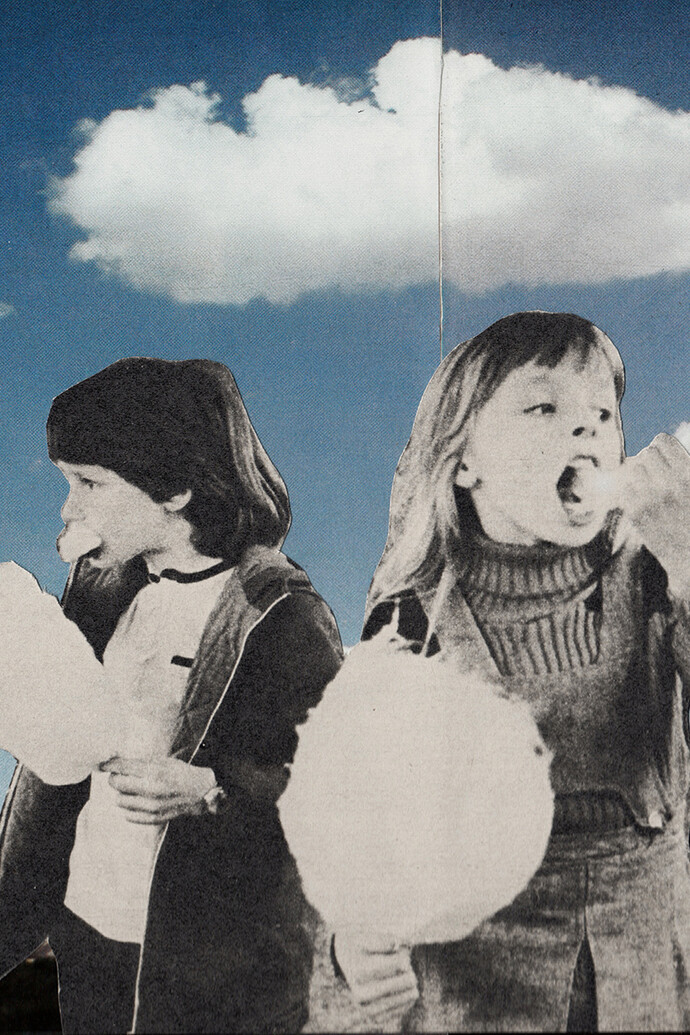 Joe Webb,The Cloud Eaters, Original Collage 32 x 15 cm 