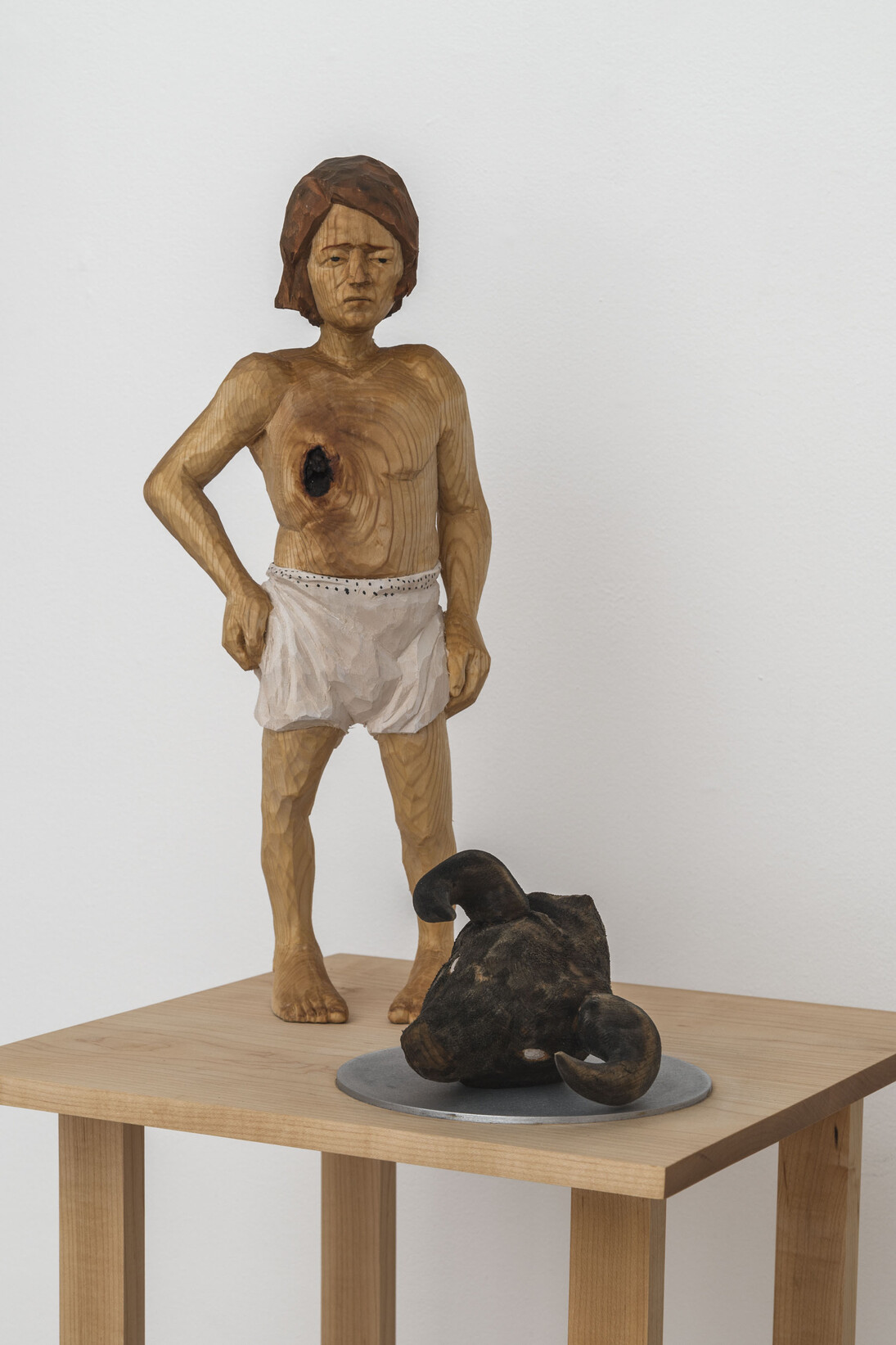 Santiago Cal, After Franco, 2014, Basswood, maple, aluminum, paint, 58.5” x 19” x 18” (with base) (detail)