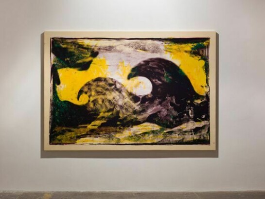 Markus Selg, La Vague / (the wave), 2013, sublimation print on fabric, 159 x 229 cm, 62 5/8 x 90 1/8 ins, Courtesy Vilma Gold, London. Photo: Lewis Ronald