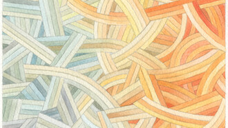 Takami river confluence, watercolour 16 × 12 cm, Mark Weighton 2025