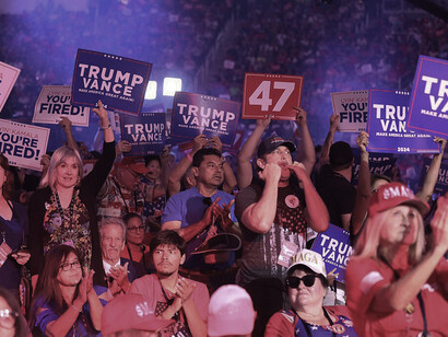 A crowd of enthusiastic supporters attends President Donald Trump’s "Arizona for Trump" rally at Desert Diamond Arena in Glendale, Arizona, on August 23, 2024