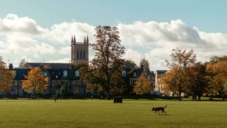 Cambridge University, UK, in autumn—where history meets the beauty of falling leaves