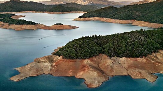 Edward Burtynsky, Shasta Lake Reservoir, Northern California, USA, 2009 Chromogenic color print 48 x 64"