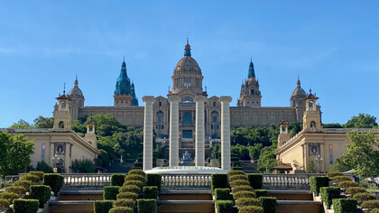 Vista del Palacio Nacional de Montjuic, Barcelona, España 