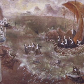 Leonora Carrington, Nunscape at Manzanillo, 1956. Courtesy of Rose Art Museum
