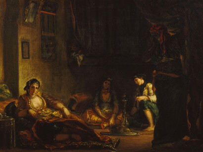 Eugène Delacroix, Women of Algiers in their, Apartment, 1847-9, Oil on canvas, 85 x 112 cm, Musée Fabre, Montpellier (868.1.38) © Musee Fabre, Montpellier Agglomeration
