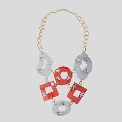 Collana Sadr Botein irregolare, rosso e bianco
