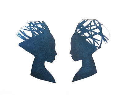 Mary Evans, Mirror Image, 2013, Ink on paper
