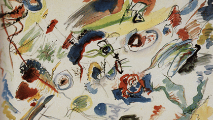 Wassily Kandinsky (1866–1944). Sin título. Pintura/acuarela, 1910 y 1913 Museo Nacional de Arte Moderno, MoMA, Nueva York, EE.UU.