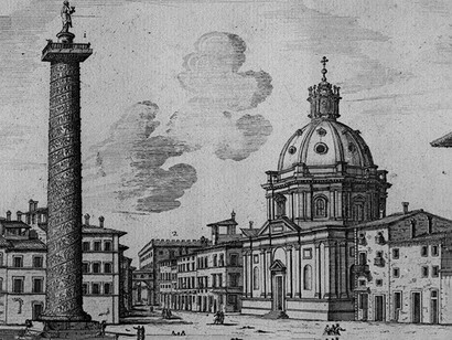 G. B. Falda, fontana di piazza Colonna, sec. XVII, Roma, Italia