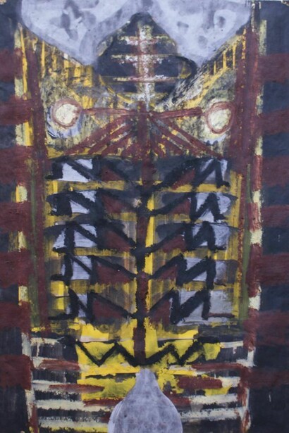 Bruno Ceccobelli, La Pianta Altera, Tecnica mista su carta, 38 x 60 cm