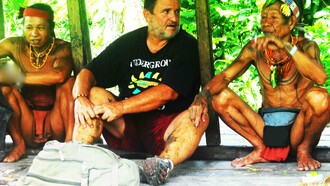 With chief and shaman Mentawai tribe, Siberut Island (Sumatra)