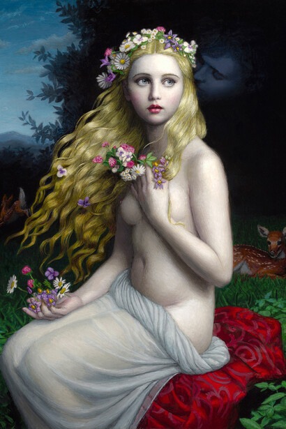 Chie Yoshii, Flora, Oil on wood panel, 24 x 18.