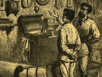 «20.000 leguas de viaje submarino»: una de las ilustraciones de la primera edición en francés de 1870