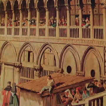 Canaletto, La Réception de l’ambassadeur français Jacques-Vincent Languet, détail