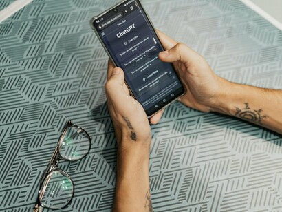 A person using ChatGPT, showcasing AI’s growing role in daily academic tasks