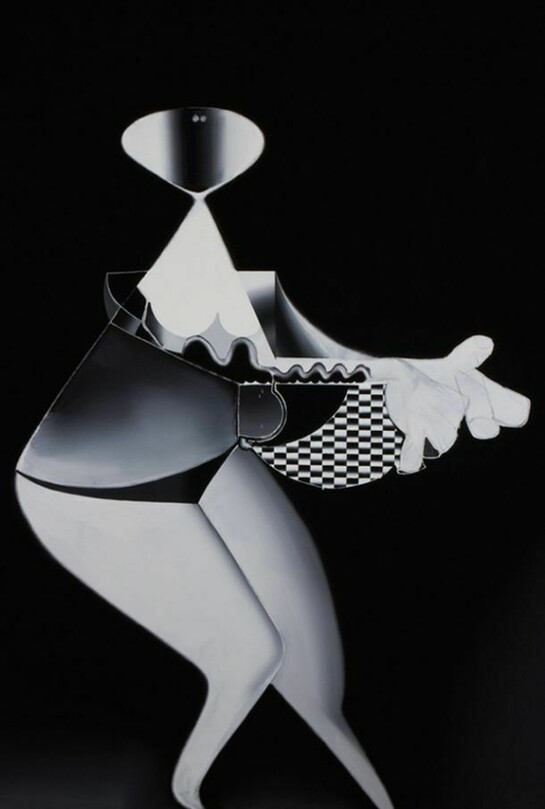 Tomoo Gokita, “Showgirl”, 90” by 72” (229 cm by 183 cm), acrylic gouache, charcoal, gesso/linen, 2013, Courtesy: Mary Boone Gallery, New York