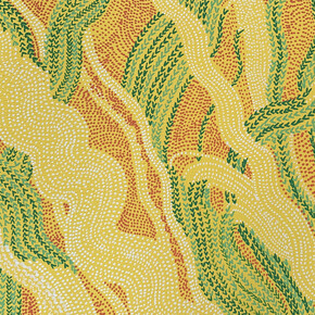 Tanya Minhas, Dewdrops Falling From The Tips of Leaves, 2020, acrylic on panel, 9x12x2 inches. Courtesy of Winston Wächter Fine Art