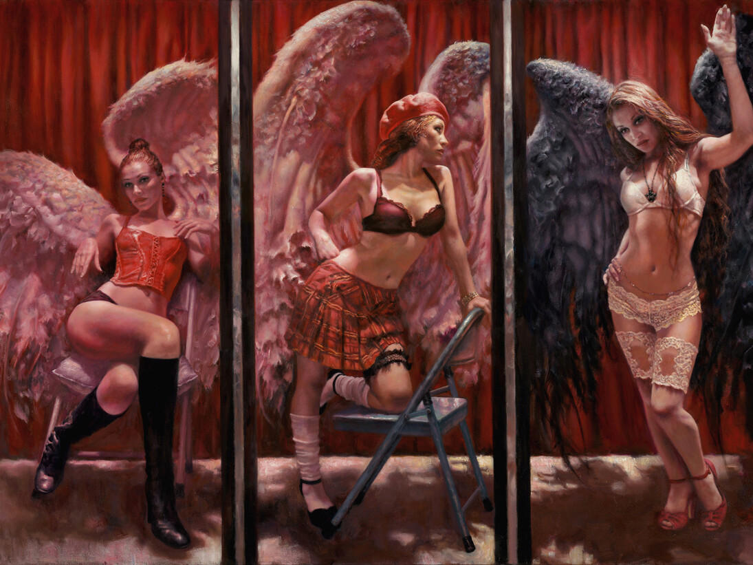 Hamish Blakely, Angels Of Amsterdam, Original Oil, 130 cm x 180 cm, Also available as a limited edition canvas on board of 9, 80 cm x 112 cm