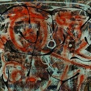 Alfonso Ossorio (American, born Philippines, 1916–1990) Couple and Progeny, 1951. Ink, wax, watercolor and cut paper mounted on black paper, 30 x 22 inches. Parrish Art Museum, Water Mill, New York, Gift of Edward F. Dragon, 1992.6