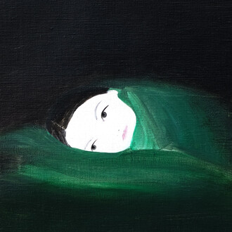 Carolina Raquel Antich, With Oneself (drowsiness), 2013, Acrylic on linen, 11 x 12 inches (28 x 31cm), Courtesy LYNCH THAM, New York