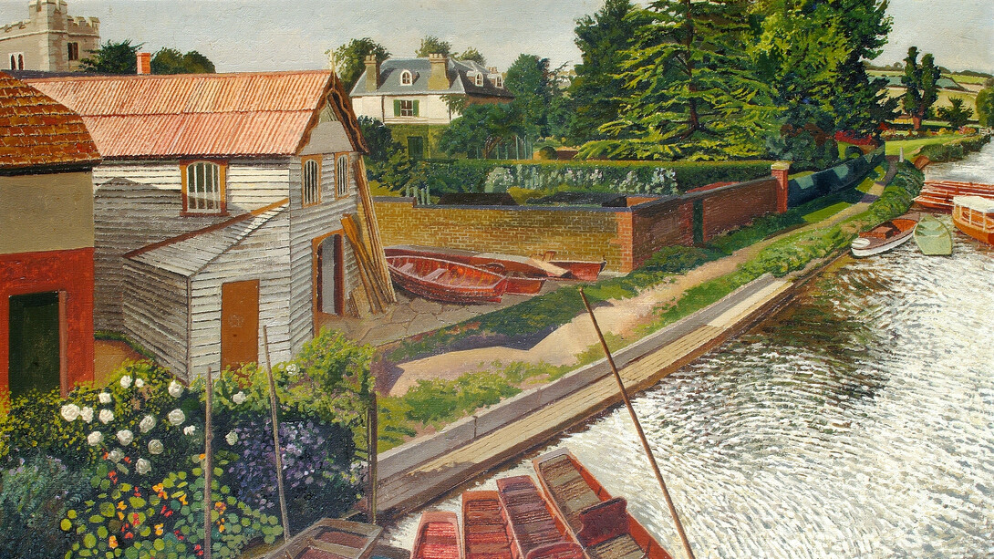 'View from Cookham Bridge', 1936. © Estate of Stanley Spencer and Bridgeman Images 2019
