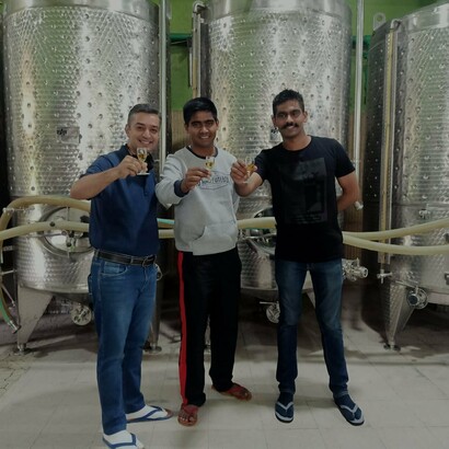 Visitors visiting Naara Aaba winery, Hong Village, India @naaraaaba.com