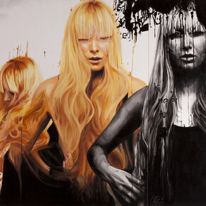 Afshin Pirhashemi, Untitled, 2014, Oil on canvas, 100 x 300 cm