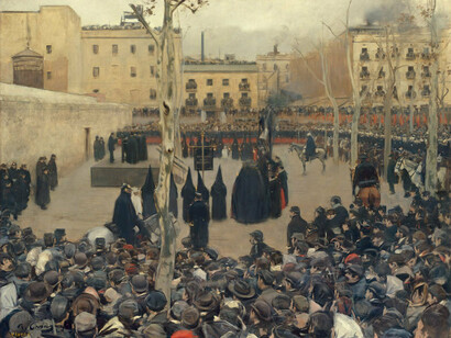Ramón Casas, La garrota, 1894, Olio su tela, 127 x 166,2 cm, Madrid, Museo Nacional Centro de Arte Reina Sofía