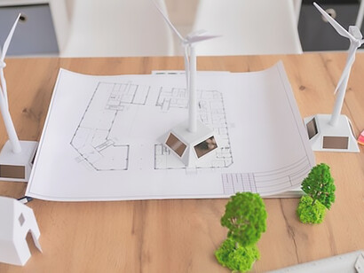 A close-up view of an environmental project showcases a commitment to sustainability and the adoption of eco-friendly practices