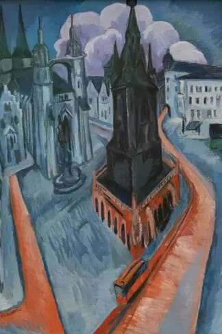 Ernst Ludwig Kirchner, The red Tower in Halle, 1915. Mit freundlicher genehmigung des Kirchner Museums
