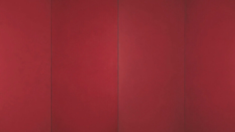 Alan Green ‘Four Vertical Reds’ 1978, Oil, tempera and acrylic on canvas, 213 x 366 cm, © Estate of Alan Green, Courtesy Annely Juda Fine Art, London