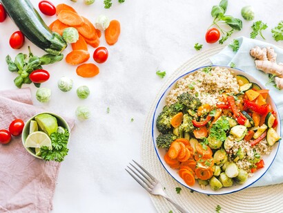 Salada de vegetais em um prato