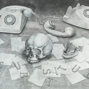 Carl Plackman, What I say: not what I do: not what I am (detail), 1986. Courtesy of Pangolin London