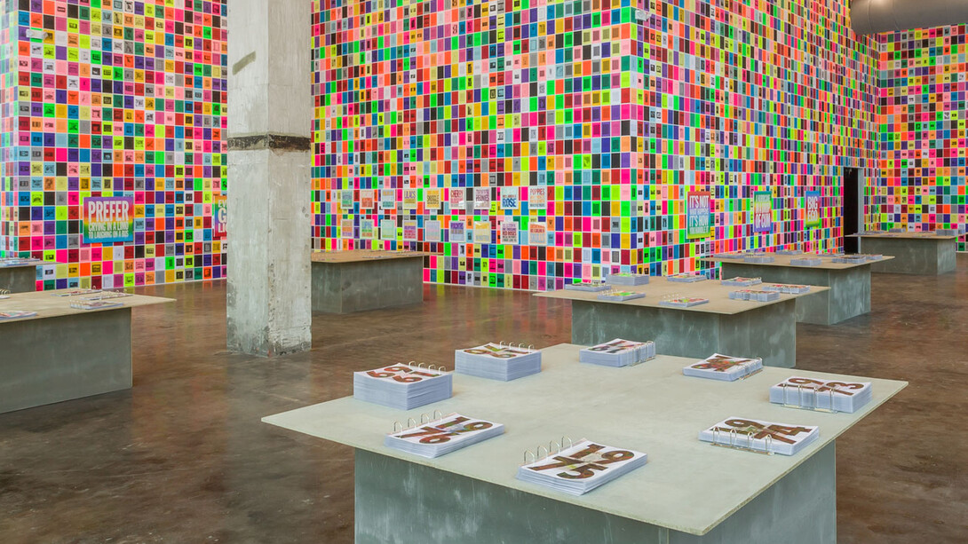 I ♥ John Giorno Installation View of Rondinone’s the archive of john giorno (1936-ongoing) at Sky Art, 2017, © Ugo Rondinone, Photo Credit: Daniel Pérez.