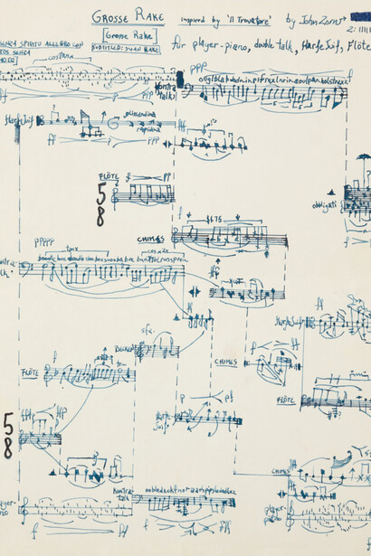 John Zorn, Grosse rake, 1969. Courtesy of The Drawing Center
