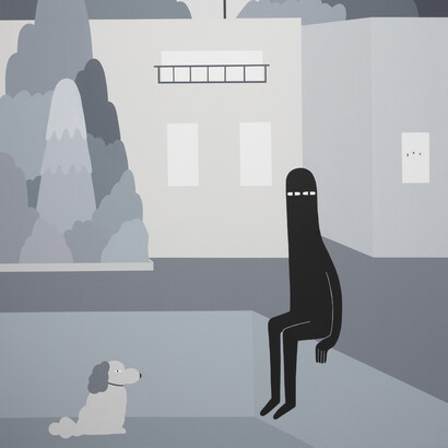 Sitting with LUV, 2021, acrylic on canvas, 100 x 80 cm. Courtesy of GR Gallery