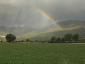 Le terre a maggese e lenticchie nella vallata di Norcia