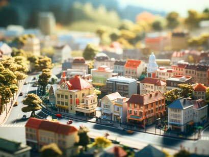 A detailed model city, illustrating the sophisticated urban planning that goes into designing sophisticated cities