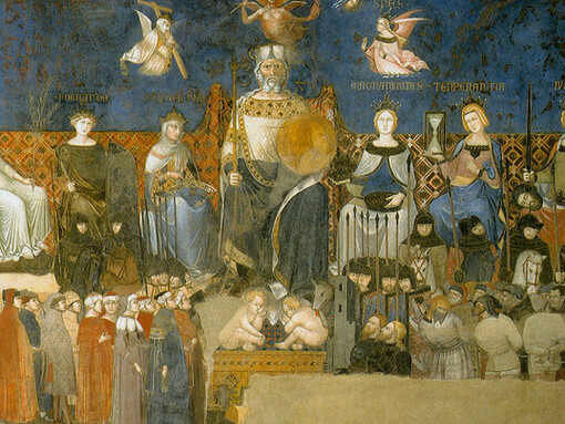 Ambrogio Lorenzetti, Alegoría del buen gobierno (detalle), 1388-1340