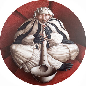 Sonata per il diritto alla follia, 2013, acrilico su tavola, diametro 100 cm